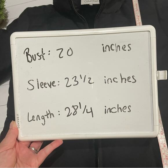 Calvin Klein FLAWED Black Down Filled Quilted Puffer‎ Coat Jacket Women’s Medium - Picture 8 of 9